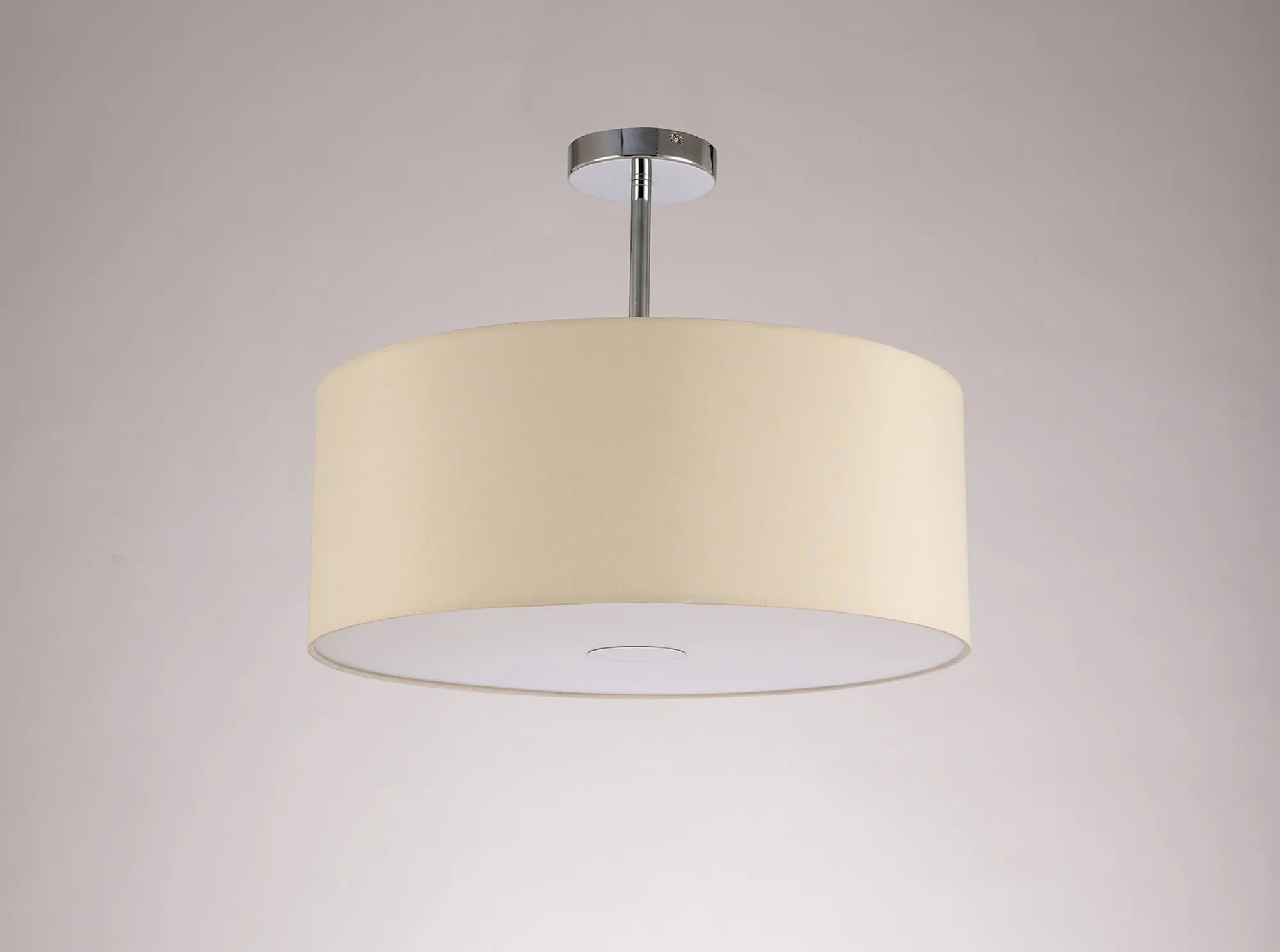 Baymont 50cm Semi Flush 1 Light Polished Chrome, Ivory Pearl, Frosted Diffuser DK0103  Deco Baymont CH IV